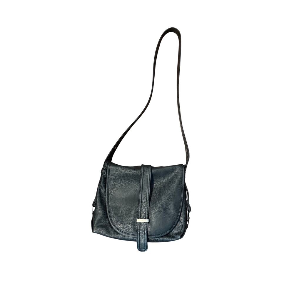 Roxy Black Pebbled Leather Crossbody Purse